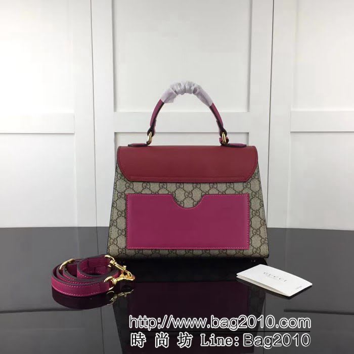 GUCCI古馳原單 新款專櫃品質原單皮質453188 啡大紅梅紅手提單肩斜挎包 HY1024